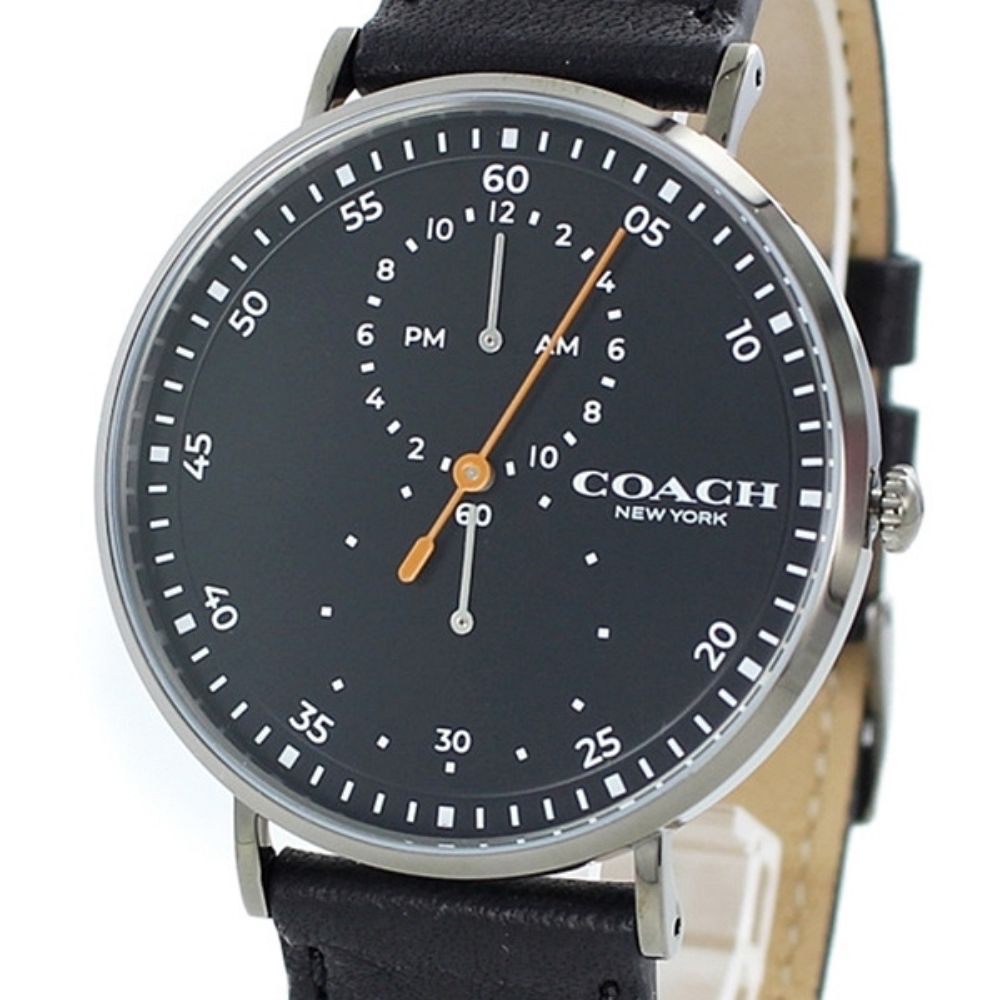 コーチ 時計 メンズ 腕時計 手表 おしゃれな 男性 ビジネス 社会人 就職祝い ブラック レザー ファッション小物 アクセサリー カジュアルギフト 誕生日プレゼント 成人 卒業 入学
