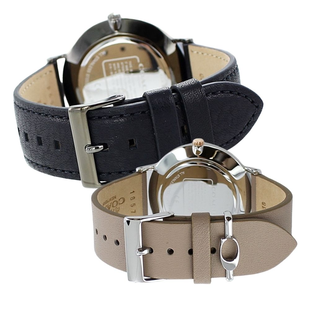 コーチ メンズ レディース 腕時計 手表 おしゃれな ペア 結婚祝い 夫婦 友達 カップル チャールズ ペリー ブラック ブラウンベージュ レザー 時計 アクセサリー 大人 カジュアルギフト 誕生日プレゼント 卒業 入学 お祝い