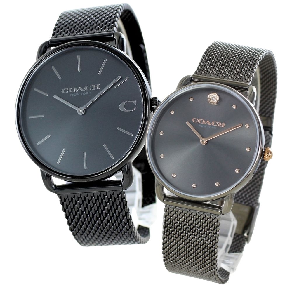 ペアウォッチ ブランド コーチ 腕時計 手表 メンズ レディース おしゃれ ペア腕時計 シンプル メッシュ ベルト ブラック グレー お揃い カップル 彼氏 彼女 妻 夫 父 母 誕生日プレゼント 結婚記念日 実用的 ペアギフト おすすめ 卒業 入学 お祝い