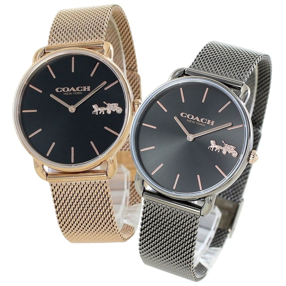 ぺアウォッチ コーチ ペア 腕時計 エリオット カップル ゴールド ガンメタリック メッシュ ベルト おしゃれ ブランド 時計 結婚 婚約 ペアギフト おすすめ お揃い お祝い 彼氏 彼女 夫婦 両親 感謝 ありがとう ギフト 贈り物 サプライズ 誕生日プレゼント 卒業 入学 お祝い