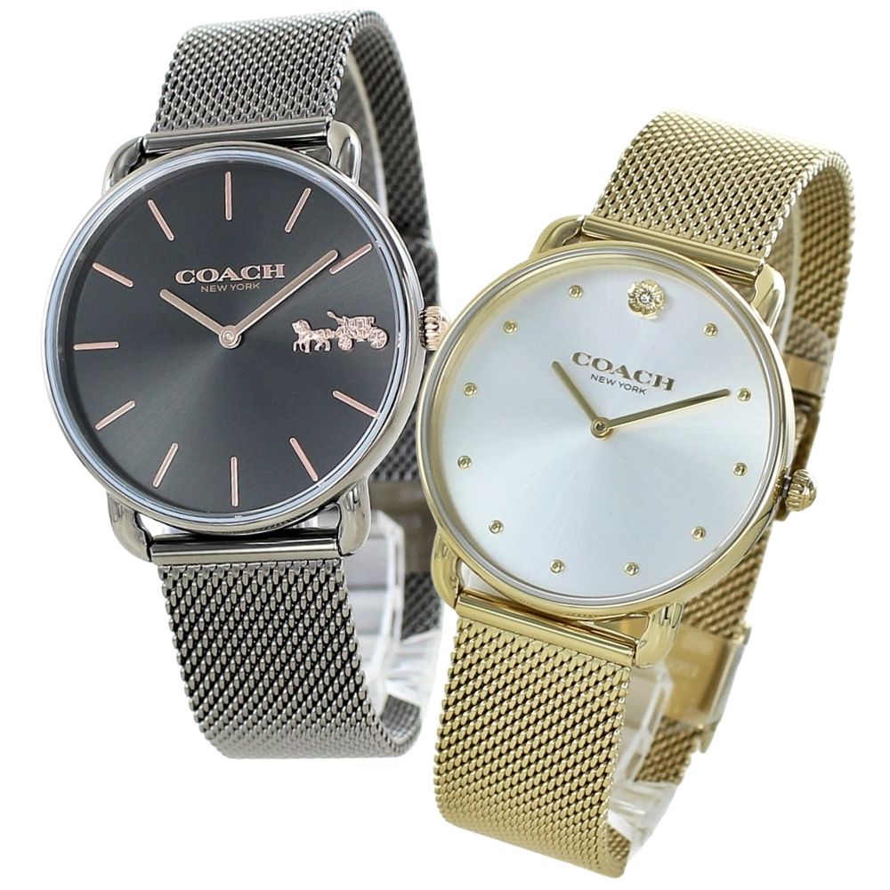 ぺアウォッチ コーチ ペア 腕時計 エリオット カップル ガンメタル ゴールド メッシュ ベルト おしゃれ ブランド 時計 結婚 婚約 ペアギフト おすすめ お揃い お祝い 彼氏 彼女 夫婦 両親 感謝 ありがとう ギフト 贈り物 サプライズ 誕生日プレゼント 卒業 入学 お祝い
