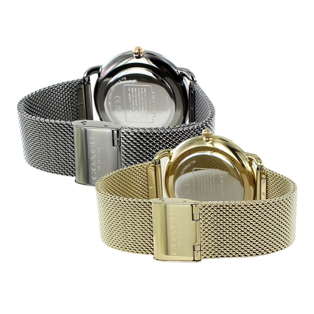 ぺアウォッチ コーチ ペア 腕時計 エリオット カップル ガンメタル ゴールド メッシュ ベルト おしゃれ ブランド 時計 結婚 婚約 ペアギフト おすすめ お揃い お祝い 彼氏 彼女 夫婦 両親 感謝 ありがとう ギフト 贈り物 サプライズ 誕生日プレゼント 卒業 入学 お祝い