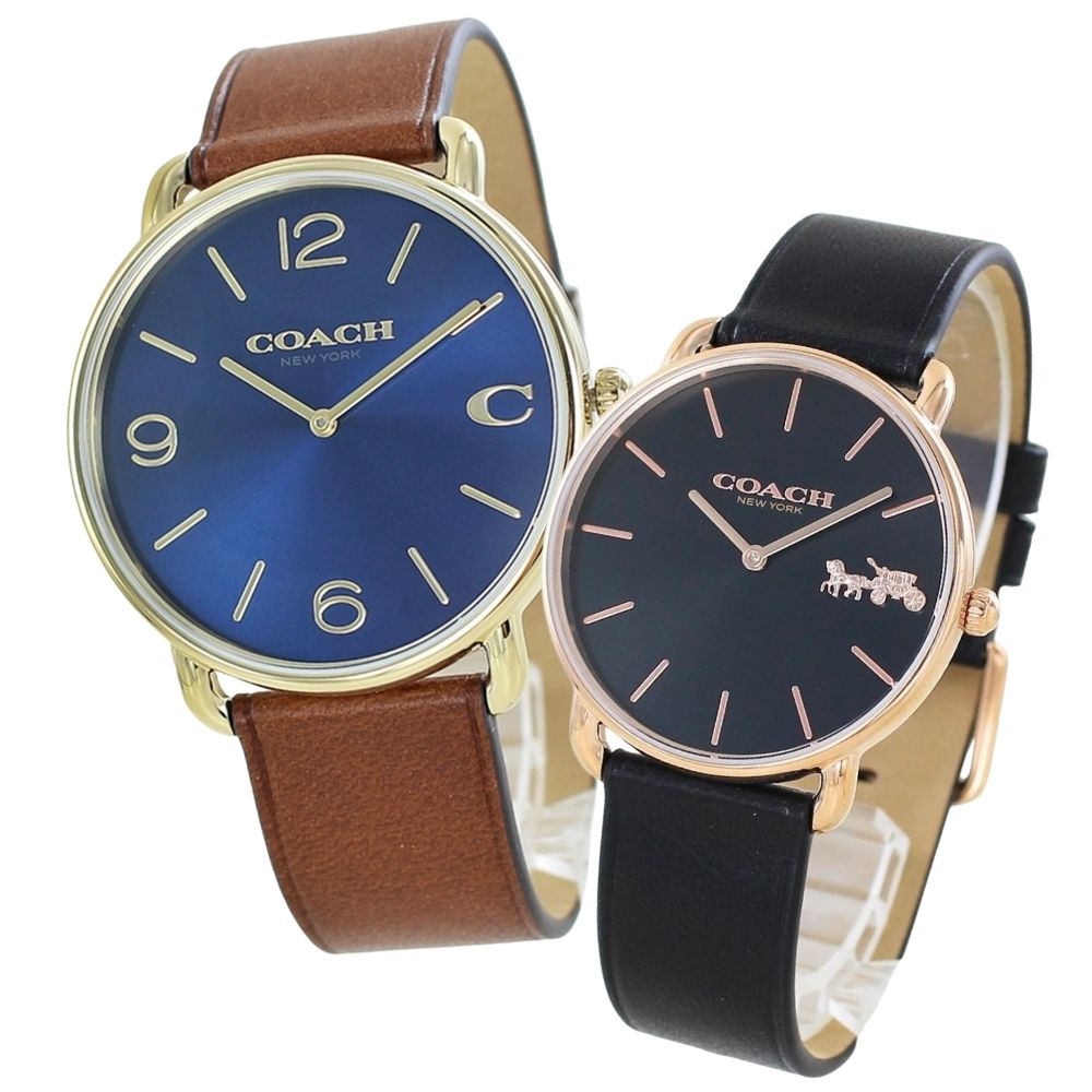 ペアウォッチ ブランド コーチ 腕時計 手表 メンズ レディース おしゃれ ペア腕時計 エリオット シンプル 革 レザー ベルト ブラウン ブラック お揃い カップル 彼氏 彼女 妻 夫 父 母 誕生日プレゼント 結婚記念日 実用的 ペアギフト おすすめ 卒業 入学 お祝い