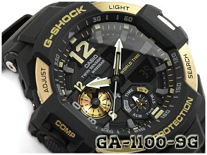 G-SHOCK Gショック GRAVITYMASTER グラビティマスター 逆輸入海外モデル CASIO カシオ ツインセンサー アナデジ 腕時計 ゴールド ブラック GA-1100-9GDR GA-1100-9G