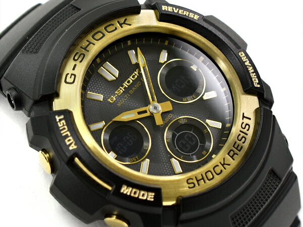 G-SHOCK Gショック 逆輸入海外モデル カシオ アナデジ 電波 ソーラー 腕時計 ブラック ゴールド AWG-M100SBG-1A