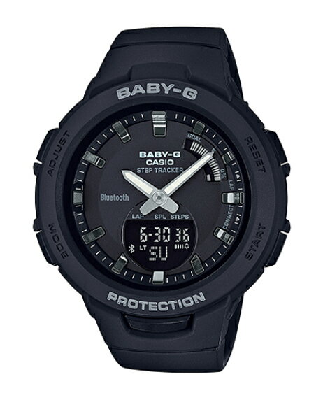 BABY-G ベビーG ベビージー G-SQUAD ジースクワッド カシオ CASIO アナデジ 腕時計 モバイルリンク ブラック BSA-B100-1AER BSA-B100-1A 海外モデル 逆輸入