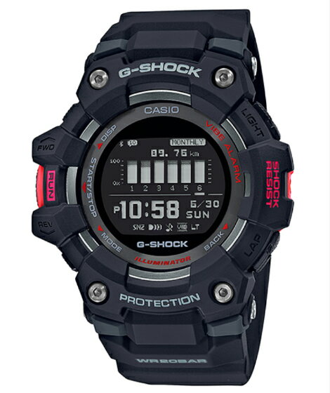 CASIO G-SHOCK G-SQUAD ジースクワッド スマホ連動 デジタル 腕時計 ブラック レッド 黒 赤 GBD-100-1 GBD-100-1JF 国内正規モデル