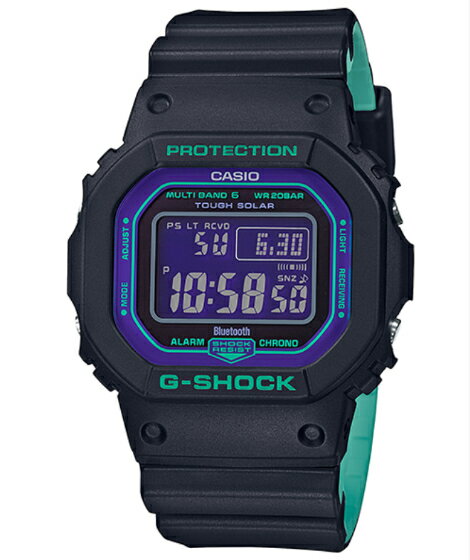 楽天G専門店 G-SUPPLY（ジーサプライ）G-SHOCK レトロスポーツ CASIO 電波 ソーラー デジタル 腕時計 ブラック ターコイズ GW-B5600BL-1 逆輸入海外モデル