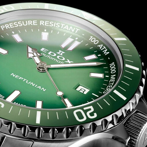 エドックス 腕時計 EDOX 時計 メンズ NEPTUNIAN AUTOMATICネプチュニアン オートマティック 自動巻き 44mm 1000m防水 80120-3VM-VDN1 ステンレススチール メタル バンド