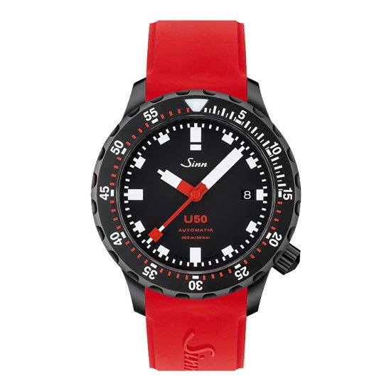 ジン 腕時計 Sinn 時計 メンズ U50.S ダイバーズウォッチ 自動巻 26石 28,800振動 マグネチック・フィールド・プロテクション 80,000A/m磁気防護 特殊オイル66-228 −45℃から+80℃精度保証 50気圧防水 シリコン ラバー