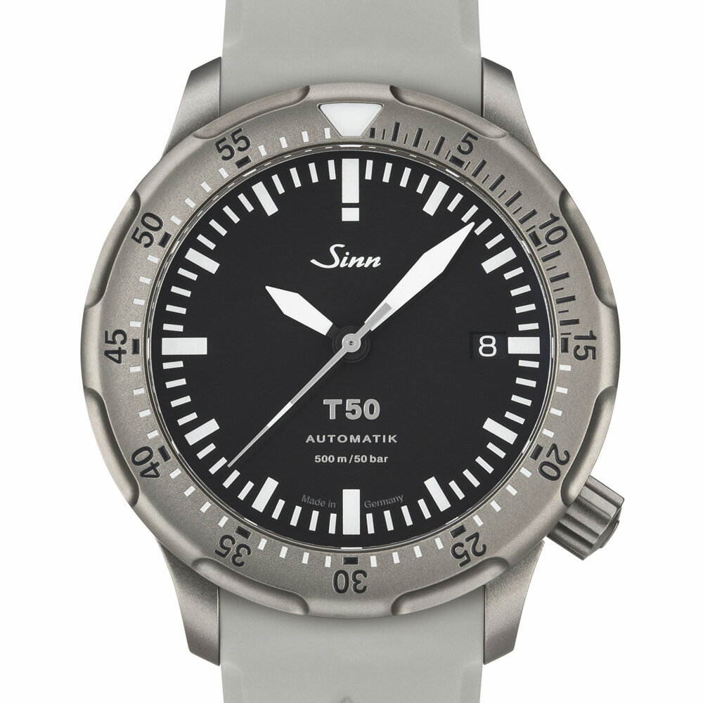 ジン 腕時計 Sinn 時計 ジン時計 メンズ T50 ダイバーズウォッチ 高強度 チタン ケース シリコン ストラップ DNV検定済み 50気圧 防水 ラバー 機械式 機械式時計 自動巻き ドイツ製 ドイツ ダイバーウォッチ ダイバー 潜水用 メンズ腕時計 おすすめ プレゼント ブランド