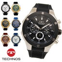 【アウトレット】【訳あり:A】【正規品】TECHNOS テクノス 腕時計 T6C22シリーズ メンズ クォーツ ステンレスケース シリコンベルト クロノグラフ T6C22BB T6C22GB T6C22BS T6C22BN T6C22GM T6C22PA T6C22NS ブラック ゴールド シルバー ブルー グリーン ブラウン