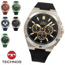 【アウトレット】【訳あり:A】【正規品】TECHNOS テクノス 腕時計 T6C27シリーズ メンズ クォーツ シリコンベルト クロノグラフ T6C27SB T6C27SA T6C27PM T6C27SH T6C27SM T6C27SN ブラック ブルー グリーン ブラウン ゴールド ガンメタル ピンクゴールド
