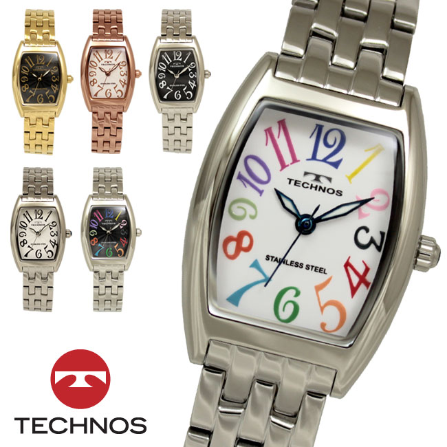 テクノス 【アウトレット】【訳あり：A】【正規品】TECHNOS テクノス 腕時計 T9928シリーズ レディース クォーツ オールステンレス T9928SB T9928SS T9928GB T9928PS T9928SW T9928SH ブラック シルバー ゴールド ピンクゴールド カラフル