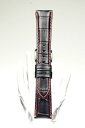 YK802ar-m【牛革マット型押し - 肉厚：6mm】 - 色：黒・赤色ステッチ/サイズ：18,19-16mm・20,21-18mm
