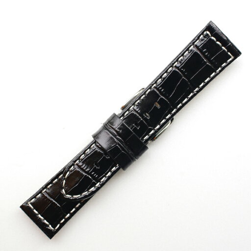 YK005aw 【牛革型押し 白ステッチ】 - 色:黒 / サイズ:22.24.26mm YK005aw 【牛革型押し 白ステッチ】 - 色:黒 / サイズ:22.24.26mm