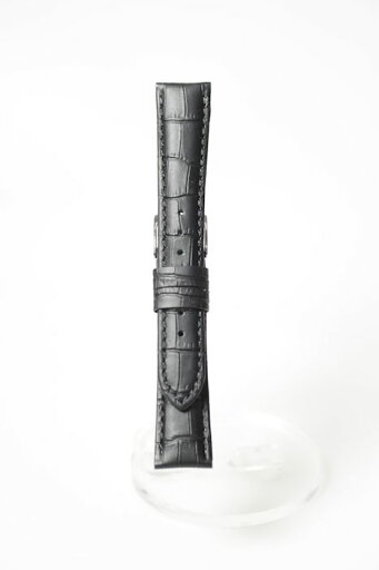 YK312am【牛革マット型押し - 18.19.20mm・肉厚】 - 色:黒 / サイズ:18.19.20-16mm 尾錠銀色 YK312am【牛革マット型押し - 18.19.20mm・肉厚】 - 色:黒 / サイズ:18.19.20-16mm 尾錠銀色