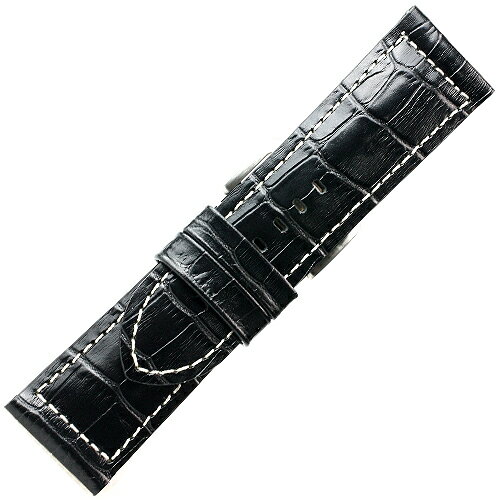 XMK015aw【カーフ型押し ・厚手・白糸ステッチ】 - 色:黒・白糸ステッチ /サイズ:26-24mm,28-26mm,30-28mm XMK015aw【カーフ型押し ・厚手・白糸ステッチ】 - 色:黒・白糸ステッチ /サイズ:26-24mm,28-26mm,30-28mm