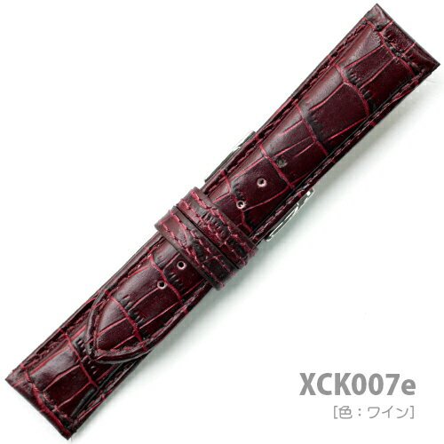 XCK007e【牛革型押し・肉厚・ワイドベルト】 - 色：ワイン/ベルト幅：22 24 26mm