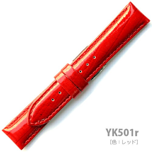YK501r22【新素材 型押しメタリック仕上げ - 肉厚】 - 色：レッド / サイズ：22-20mm
