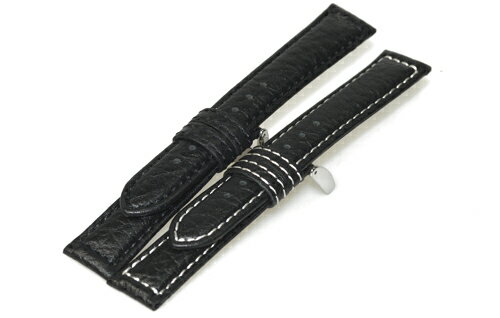 YC312a18【松重オリジナル - バッファロー(牛革)・18mm】 - 色：黒 / ステッチあり(同色) / サイズ：17.18-16mm