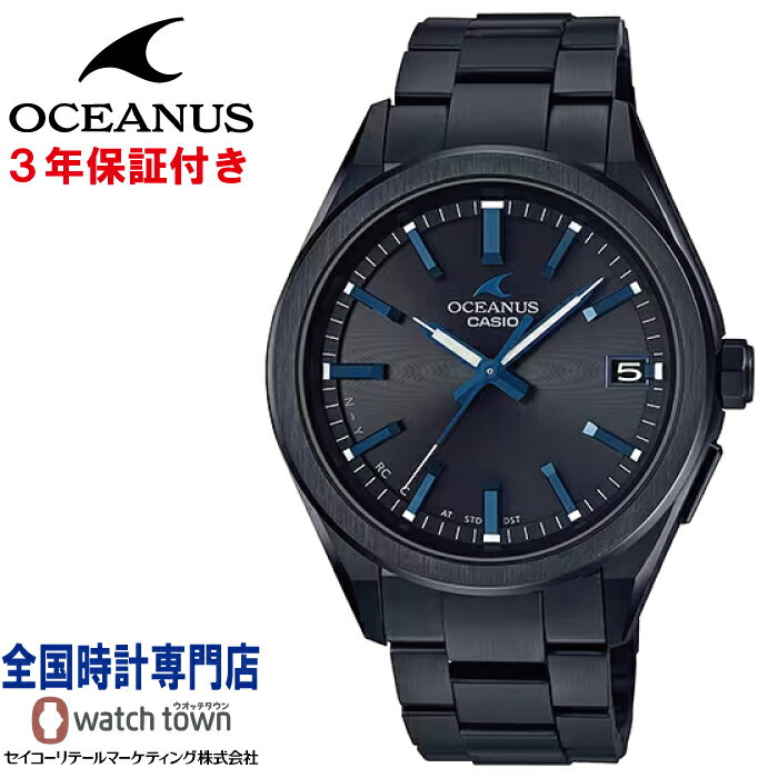 オシアナス 腕時計（メンズ） カシオ CASIO オシアナス OCEANUS OCW-T200SB-1AJF 3 hands model オールブラック ブラックIP加工 反射防止コーティングサファイアガラス タフソーラー 電波時計