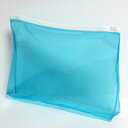 【メール便OK】抗菌 スライド ビニールポーチ Lサイズ ブルー【日本製】(約)タテ18×ヨコ26×マチ5cm トラベルポーチ 旅行 ポーチ ケース ペンケース 化粧ポーチ 小物入れ かわいい おしゃれ 透明ポーチ クリアポーチ 歯ブラシ セキュリティポーチ【トレセン】(3)