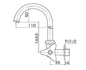 K10SS KVK横型自在水栓