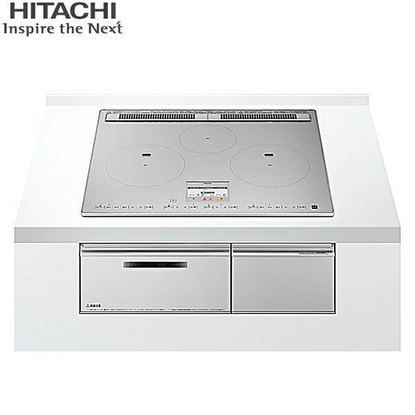 内置型 - HT-N100STF(S) 日立 HITACHI ビルトインIHクッキングヒーター N100Tシリーズ 3口IH 鉄・ステンレス対応 幅60cm プレミアムシルバー 送料無料