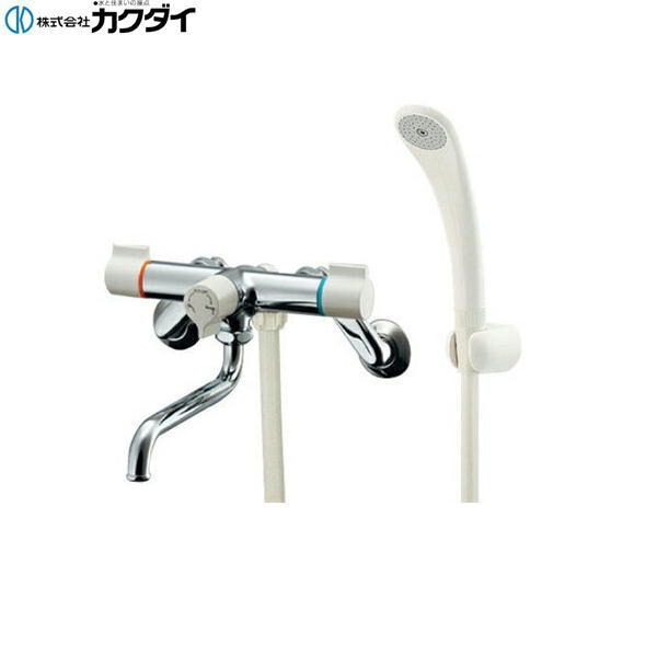 カクダイ[KAKUDAI]2ハンドルシャワー混合栓 139-016K 寒冷地仕様 一時止水 パイプ：0751-170 切替部：104-017 上部水側：104-015 上部湯側：104-016 シャワーホース接続部ネジG1/2 ほとんどのメーカーのシャワーフックにガタつくことなく取付けできるシャワーホース付きKAKUDAI 139 016K
