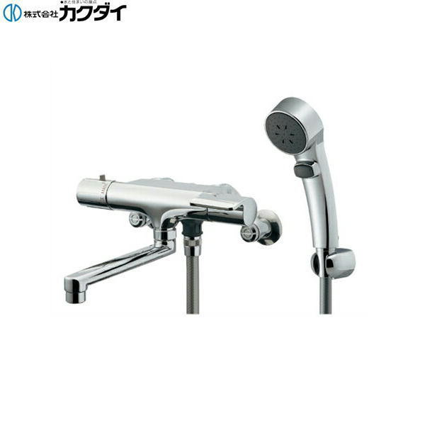 カクダイ[KAKUDAI]サーモスタットシャワー混合栓 173-063 一般地仕様 吐水口長さ170mm カートリッジ：104-003 切替部：104-004 スパウト：795-916 シャワーヘッドのボタンによりシャワー、一時止水の切替え...