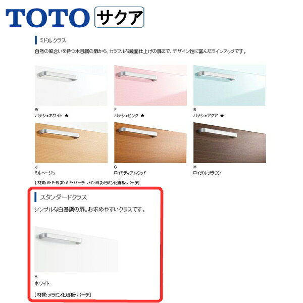 LDSWB075BCJEN1A TOTO SAKUAサクア 洗面化粧台のみ 間口750 体重計収納 ホワイト ...