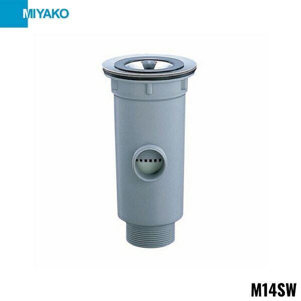 ミヤコ[MIYAKO]流し台トラップ M14SW 材質：本体(PP) 取付対応厚み最大1.5mm 取付寸法：穴径88mmMIYAKO M14SW
