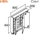 MRA-903TXJU リクシル LIXIL/INAX クレヴィ ミラーキャビネット 奥行560タイプ 3面鏡 くもり止めコート 間口900 スリムLED 送料...