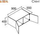 RAU-906C/ハイグレード リクシル LIXIL/INAX クレヴィ アッパーキャビネット 奥行560タイプ 間口900