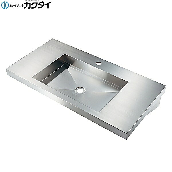 カクダイ [KAKUDAI] 493-360 壁掛洗面ボウル(ステンレス) ●ヘアライン仕上げ ●質量9kg ●専用ブラケット・ビス・プラグ付き 材質: ステンレス製KAKUDAI 493 360