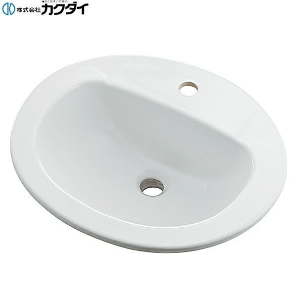 カクダイ [KAKUDAI] CL-WB1506A オーバーカウンター洗面ボウル ●容量6L ●オーバーフロー付き ●カウンター加工用の型紙を同梱 ●型紙は説明書(pdf)をご参照ください。 材質: 陶器製KAKUDAI CL WB1506A