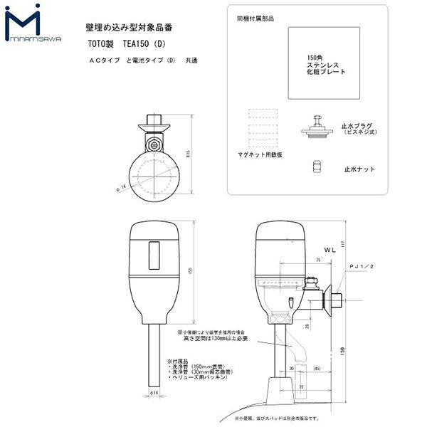 FM6TW4-S ミナミサワ MINAMISAWA フラッシュマンリカバリー RECOVERY1 壁埋め込み...