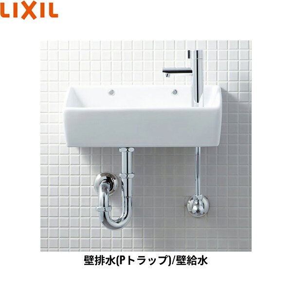 イナックス[INAX]狭小手洗シリーズ手洗タイプ(角形) L-A35HC/BW1 ハイパーキラミック カラー：ピュアホワイト 壁給水 壁排水[Pトラップ] 陶器寸法：360x180x130mm 一般地・寒冷地共用INAX L A35HC BW1