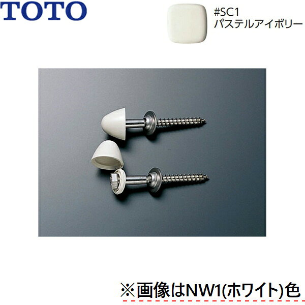 TOTO 大便器用関連器具 化粧キャップ付木ねじ T53DN#SC1 カラー：SC1(パステルアイボリー) 2本入り ※画像はNW1(ホワイト)色TOTO T53DN SC1