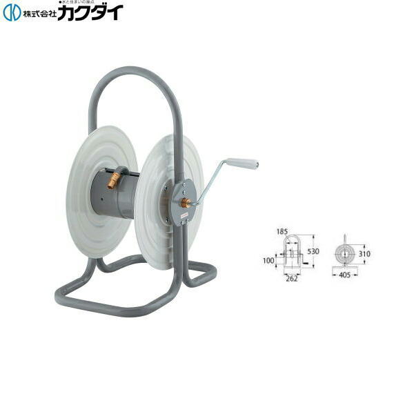 カクダイ［KAKUDAI］ガーデン用ホースドラム553-103 材質鋼 内径15mmホースを約30m巻き取れます ホーセンド1個、ホースバンド1個付きKAKUDAI 553 103