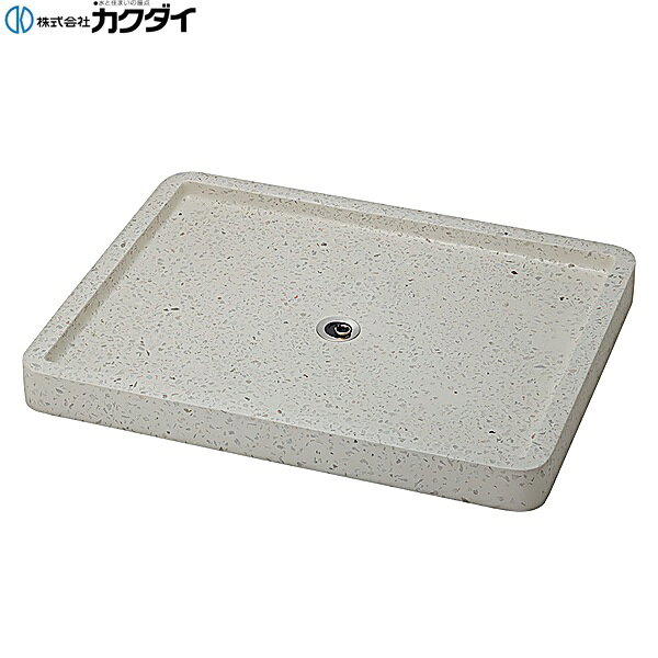 カクダイ [KAKUDAI] CR-2701GP-W ガーデンパン ●排水金具付き(呼40・50VU管用) ●ゴム栓付き(くさりなし) ●洗浄面に人工芝、砂利などを敷くことができます。 材質: コンクリートKAKUDAI CR 2701GP W