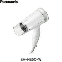 パナソニック［Panasonic］ヘアードライヤー イオニティ EH-NE5C-W カラー：白 騒音抑制タイプ 電源方式：交流式 温風温度：約105℃(ターボ時) 風量：1.2m3/分(ターボ時・ノズル装着なしの時) 電源コード長さ：約1.7m 本体寸法：高さ20.8x幅19.3x奥行8.4cm 質量：約470g(速乾ノズル含む) 機能：マイナスイオン(ダブル外吹出し)/ノズル/イオンチャージ/騒音抑制タイプ(ターボ時：55dB/セット時：49dB) 電源：AC100V 50-60Hz 消費電力：1200W(ターボ時) タイ製PANASONIC EH NE5C W