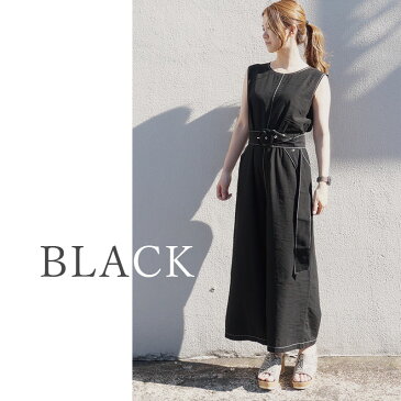 ☆6/4(木)20:00〜6/11(木)01:59まで☆ 30%OFF サロペット レディース オールインワン ワイドパンツ ネイビー 紺 サロペット ロング ベルト付き 夏 大きいサイズ サイズ展開 かわいい 綺麗 ぽっちゃり 体系カバー おしゃれ 着やすい シンプル カジュアル 春夏 送料無料