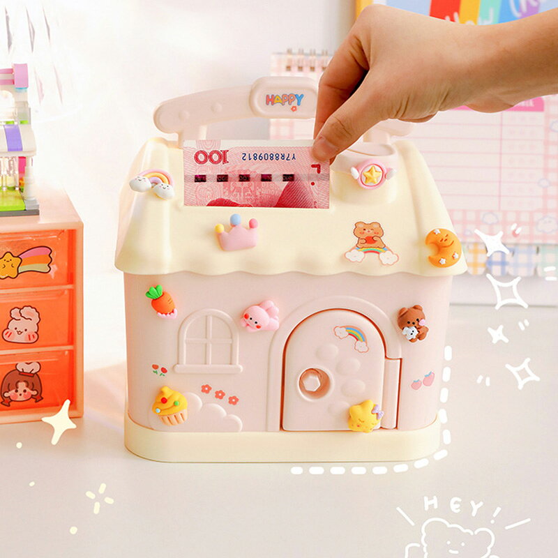 【送料無料・あす楽】 貯金箱 キッズ 子供 おもちゃ 玩具 かわいい貯金箱 女の子 男の子 小銭 お札 大容量 鍵付き プレゼント 誕生日 クリスマス お年玉 インテリア 大人気 おもしろい 楽しい おこづかい 貯金 シール 大容量 小銭投入ボックス イベント 景品 雑貨 玩具 [2]