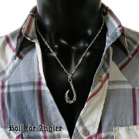 【新商品】フィッシュフックペンダント人気のロングあすきチェーンセットハワイアンブラックジルコニアフィッシュフックネックレスシルバーポリッシュ付!釣りアクセサリー【送料無料】【シルバー925】