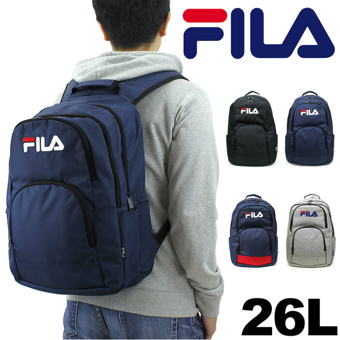 FILA フィラ ラウンドリュック デイパック バックパック リュックサック メンズ レディース 男女兼用 学生 男子 女子 大学生 高校生 中学生 ジュニア 普段使い タウン デイリー 通勤 通学 B4 A4 2ルーム おしゃれ カジュアル ブランド 人気 鞄 カバン かばん バッグ 7556