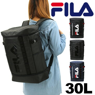 FILA フィラ リブレーン スクエアリュック デイパック バックパック リュックサック ボックス型リュック 30L 2層式 メンズ レディース 男女兼用 ジュニア 学生 男子 女子 普段使い タウン デイリー 通勤 通学 撥水 B4 A4 おしゃれ カジュアル ブランド 人気 7572