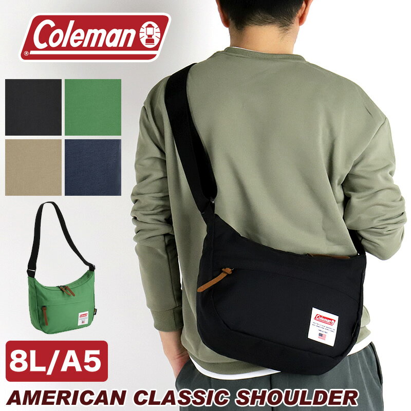 コールマン ショルダーバッグ メンズ コールマン ショルダー ショルダーバッグ メンズ レディース ブランド 斜めがけ Coleman 撥水 はっ水 AMERICAN CLASSIC SHOULDER アメリカンクラシックショルダー 大人 軽量 軽い A5 小さめ 旅行 肩掛け トラベル 男性 女性 バナナショルダー ボートショルダー コーデュラ