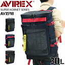 アヴィレックス リュック メンズ アビレックス バッグ リュック メンズ 大容量 30L アヴィレックス AVIREX スーパーホーネット スクエアリュック リュックサック デイパック ボックス型 通学 通勤 男子 高校生 レディース 男女兼用 A3 A4 AVX598